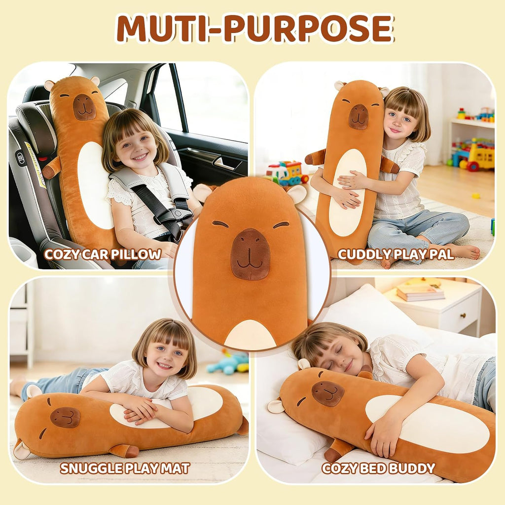 Tianmihou 36 inch Capybara Stuffed Animals Long Plush Pillow Toy, Cute Giant Large Big Jumbo Soft Capybara Squishy Animal Plushies Gift…