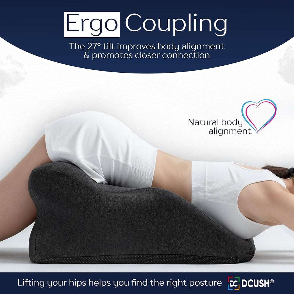 Ergonomic Contoured Memory Foam Pillow with Removable Headrest, 27° Angled Support for Neck and Waist, Massages, Reading, Relaxing & Leg…