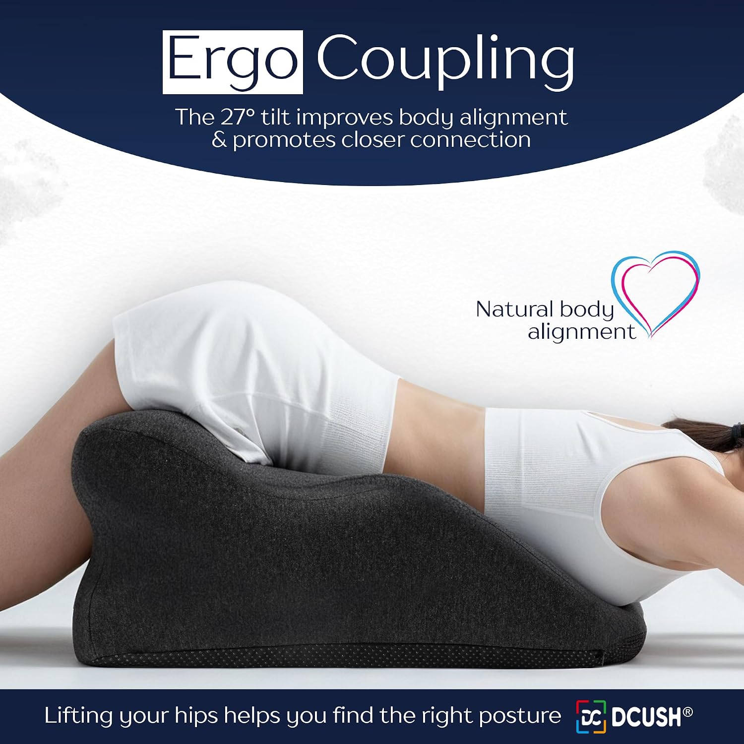 Ergonomic Contoured Memory Foam Pillow with Removable Headrest, 27° Angled Support for Neck and Waist, Massages, Reading, Relaxing & Leg…