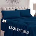MocassiLuxuryBedding Mocassi Full Size 4-Piece Bed Sheet Set - 1800 Hotel Quality Microfiber 18-24 Inches Extra Deep Pocket Fitted Sheet- L…