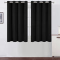 Lemomo Black Thermal Blackout Curtains/52 x 45 Inch/Set of 2 Panels Room Darkening Curtains 45 Inch Black