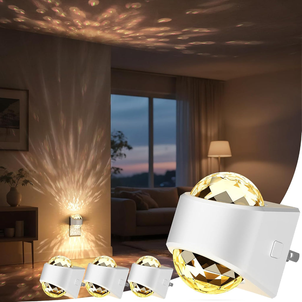 Briignite Night Light, [4 Pack] Night Lights Plug into Wall, LED Projector Night Light, Soft White for Bedroom, Dimmable Brightness Dusk…