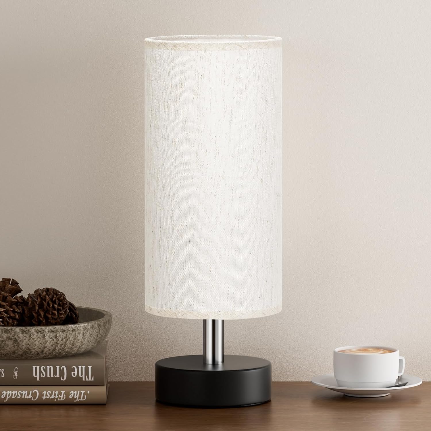 PartageiZ Small Table Lamp for Bedroom - Bedside Lamps for Night Stands, Minimalist Nightstand Light Lamp, Desk Lamps for Living Room…