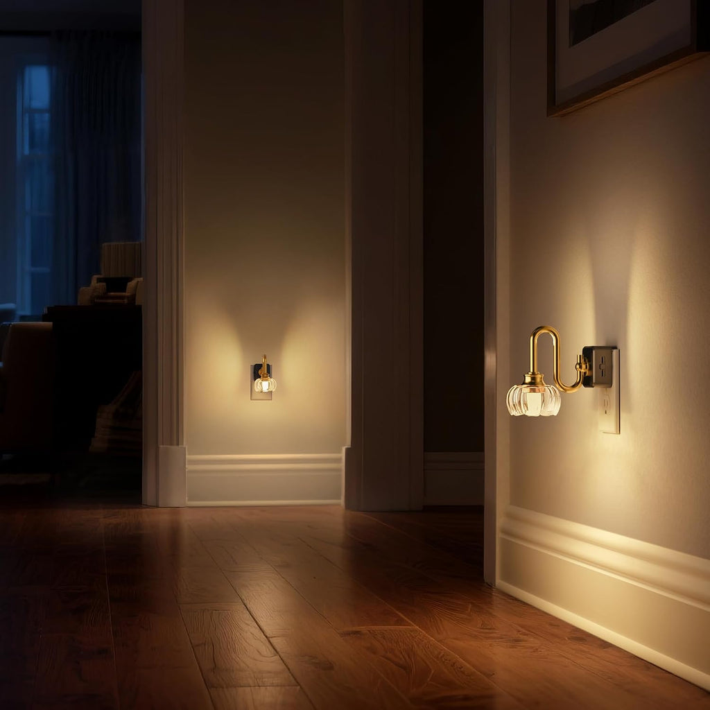 DORESshop LED Night Light, Night Lights Plug into Wall, 0%-100% Silde Brightness Adjustable Plug in Night Light, Dusk to Dawn Sensor Nightl…