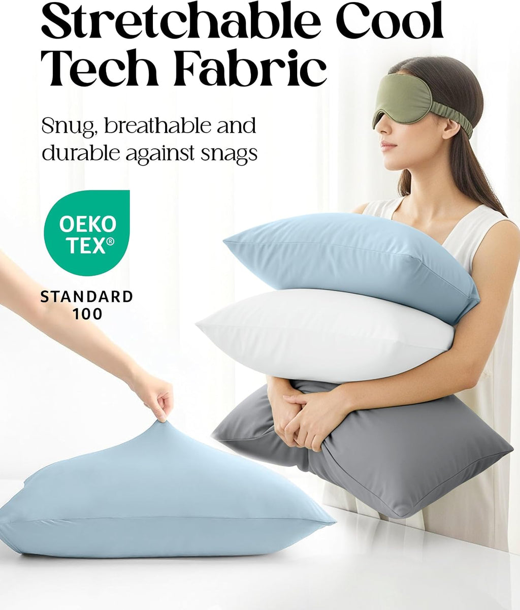 SLEEPHORIA Cooling Pillow Cases - BreezeWeave King Size Set of 2 Pillowcases for Hot Sleepers & Cool, Deep Rest - Cloud Soft, Silky…