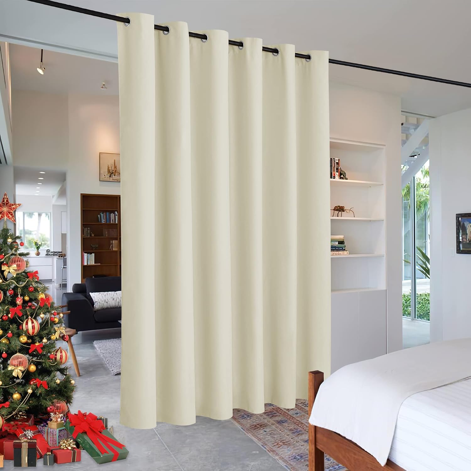 Rybhome RYB HOME Blackout Divider Curtains for Living Room, Noise Reducing Privcay Vertical Blinds Drapes with Anti-Rust Grommet Top for Ki…