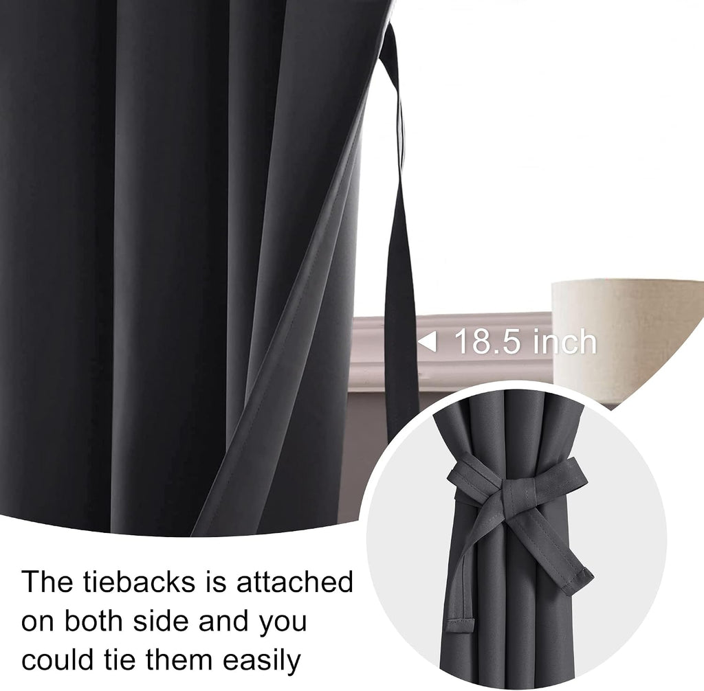 Jiuzhen Short Blackout Curtains for Small Window - Cafe Room Darkening Privacy Energy Saving Window Curtains Tiers for Bathroom, Kitchen, W…