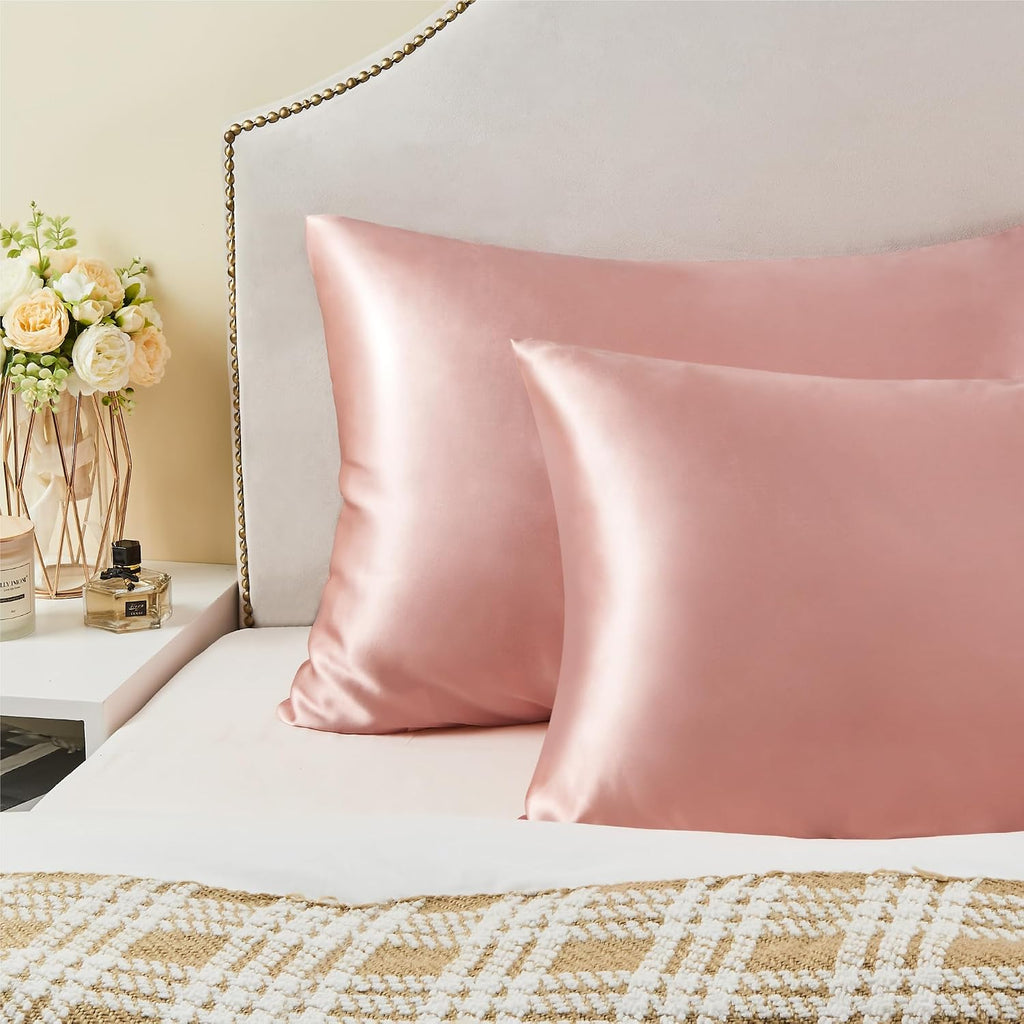 Bedelite Satin Pillowcase for Hair and Skin, Super Soft and Cooling Similar to Silk Pillow Cases 2 Pack with Envelope Closure, Gift for Wom…