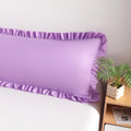 Bedsum Ruffled Body Pillowcase, 20x54 Inches, Brushed Microfiber Body Pillow Cover with Envelope Closure, Soft Wrinkle-Resistant, Light Pur…
