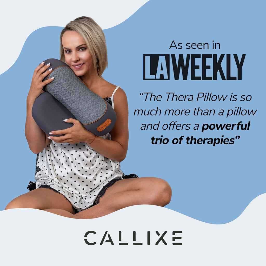 Callixe Original TheraPillow – 3-in-1 Neck Massager Pillow with Heat & Gentle Traction | Relaxing Neck & Shoulder Support with Vibration Ma…