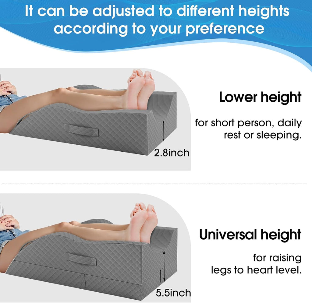 TranquilRelax TranquilRelax Elevation Pillows for Leg After Surgery, Memory Foam Adjustable Wedge Pillow for Injury or Rest, Ankle P…
