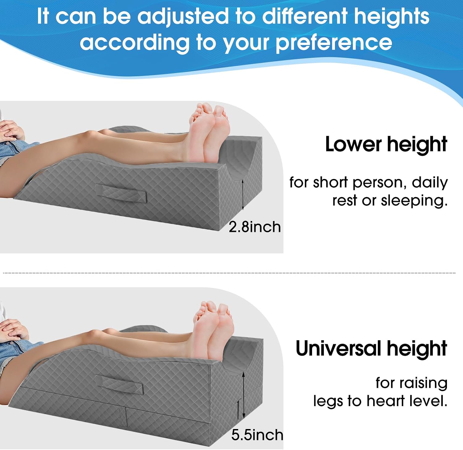 TranquilRelax TranquilRelax Elevation Pillows for Leg After Surgery, Memory Foam Adjustable Wedge Pillow for Injury or Rest, Ankle P…