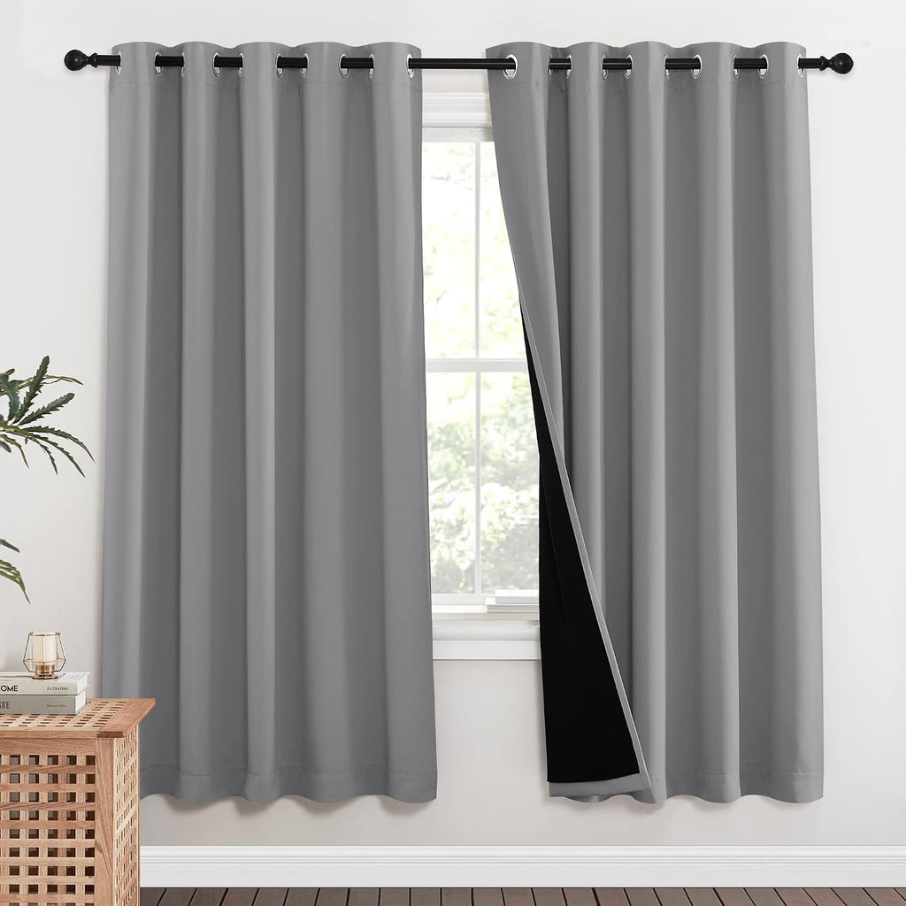 Nicetown Full Shade Curtain Panels, Pair of Energy Smart & Noise Blocking Out Blackout Drapes for Dining Room Window, Thermal Insulated Gue…