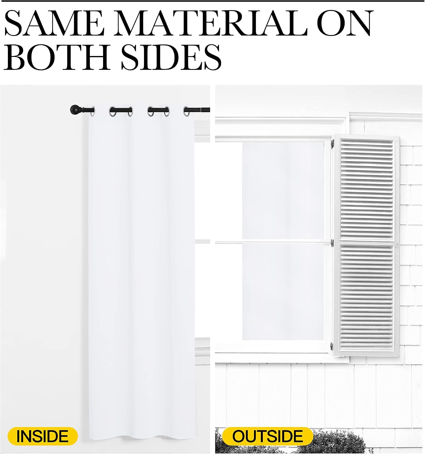 NICETOWN White Lightweight Fabric Curtain Panels, 48 inch Length, Non-Blackout Window Drapes for Bedroom & Dining Room (Set of 2, 42" W x…