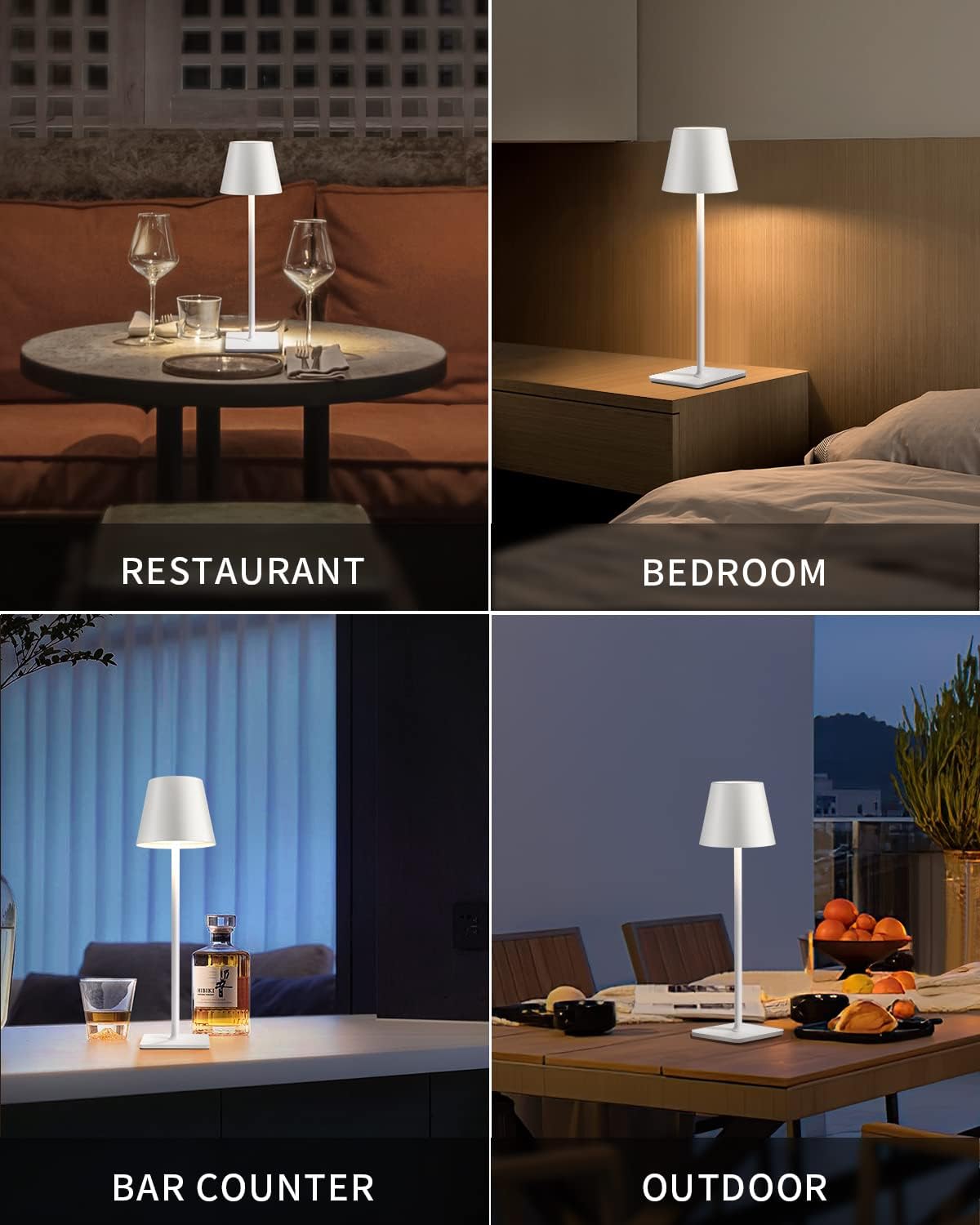 KDG 2 Pack Cordless Table Lamp, Portable LED Desk Lamp, 5000mAh Battery Operated, 3 Color Stepless Dimming Up, for…