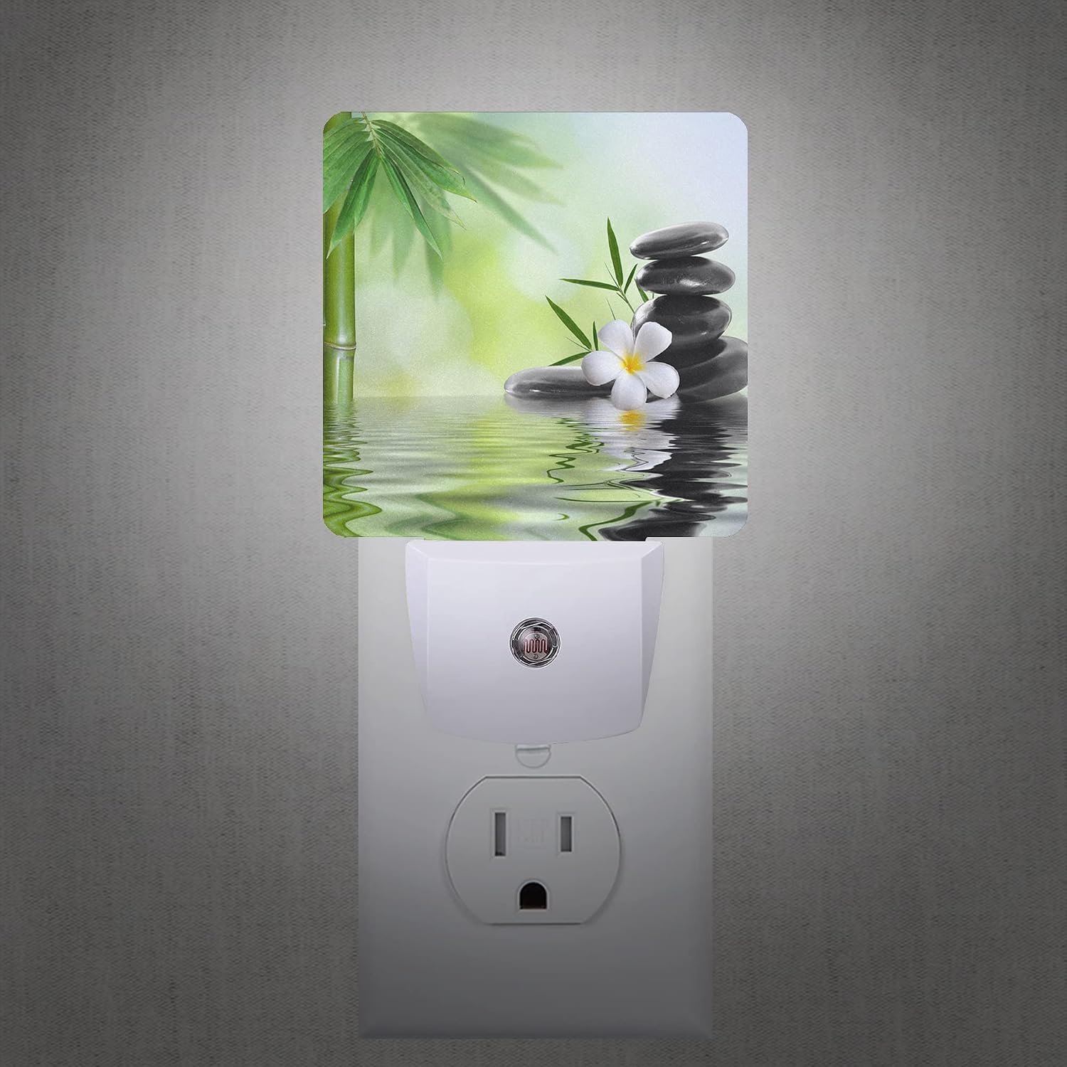 Zen Stones Bamboo Tree Jasmine Flower Spa Night Light Plug-in LED Nightlights Auto Sensor Night Lamp Dusk-to-Dawn Lamp Home Decor for…