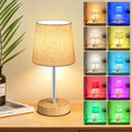 Wowag Small Cordless Table Lamp,5000mAh Rechargeable Battery Operated Desk Lamp,3 Colors & 7 RGB Stepless Dimmable, Portable Touch…