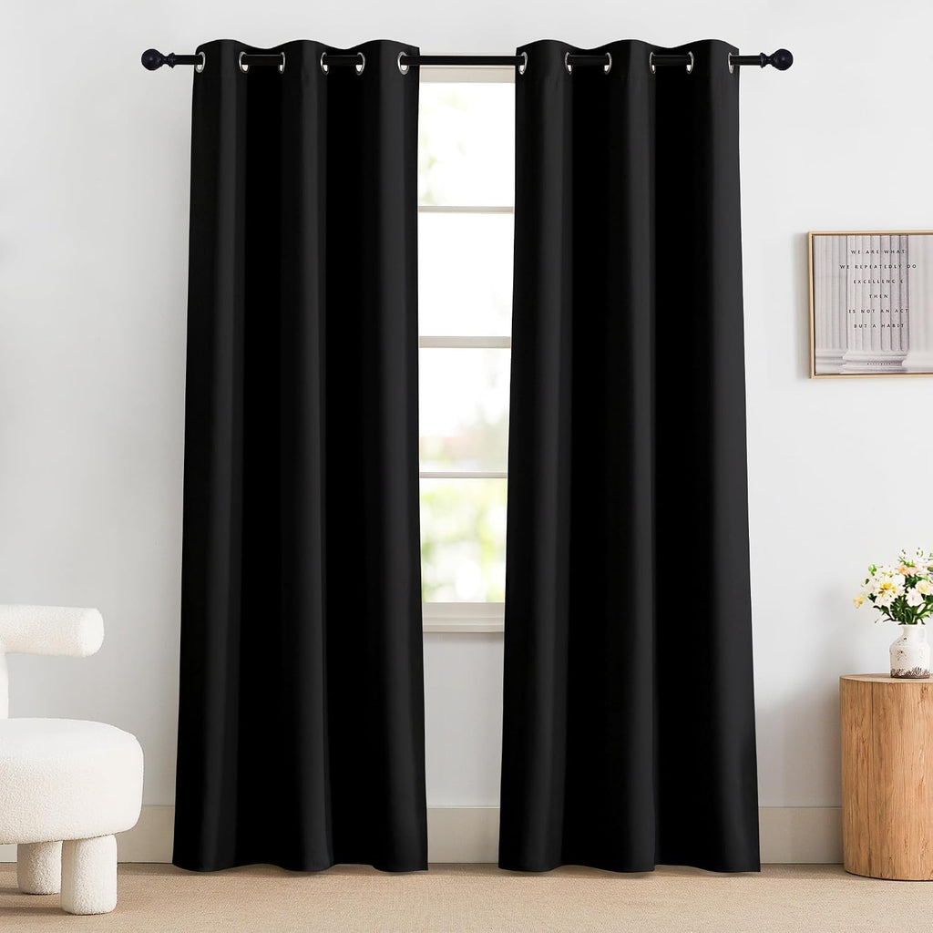 NICETOWN 100% Blackout Curtains 84 Inch Length for Bedroom, Privacy Thermal Insulated Grommet Window Drapes for Living Room, 2 Panels…