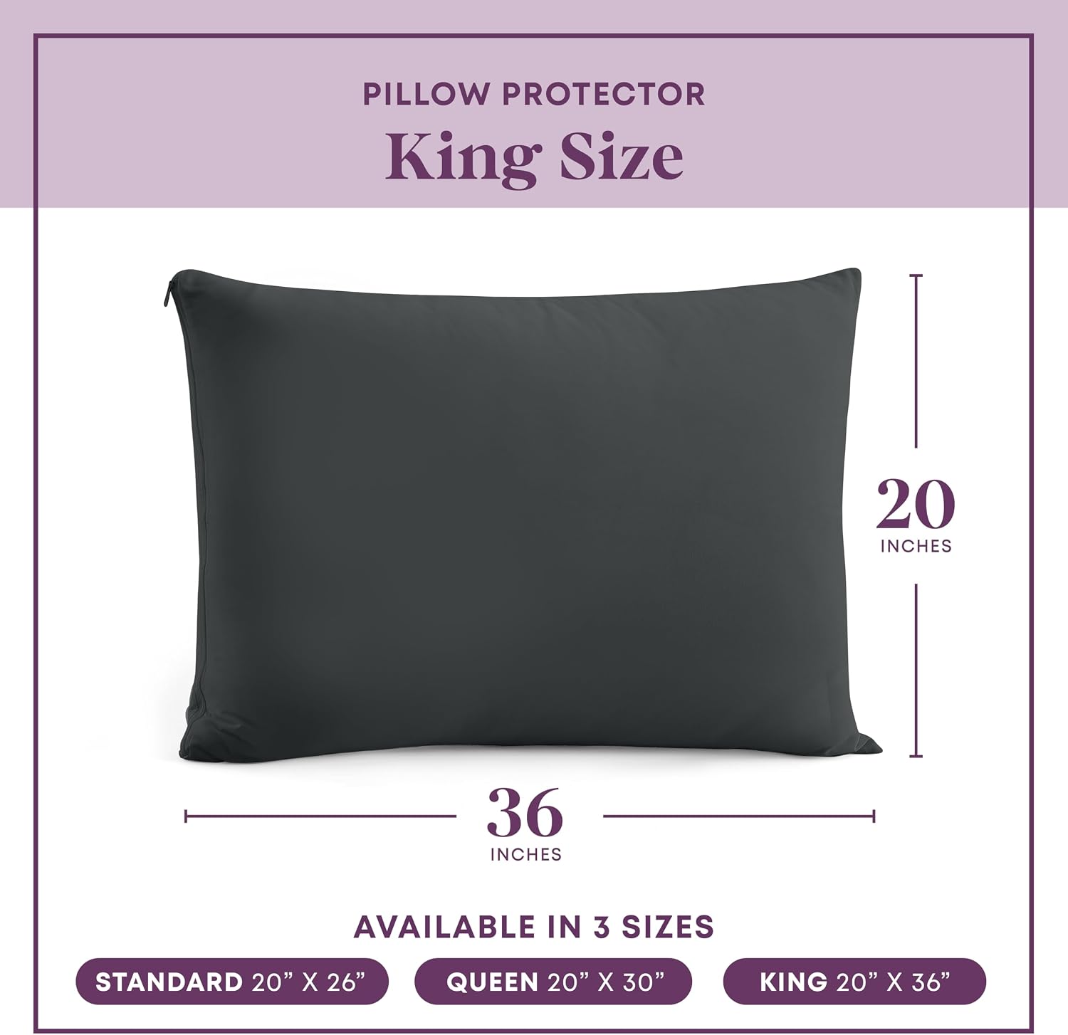 CirclesHome Pillow Protectors 4 Pack King Zippered - 100% Cotton Breathable Pillowcases - Protects Pillows from Dirt, Dust and Debris (King…
