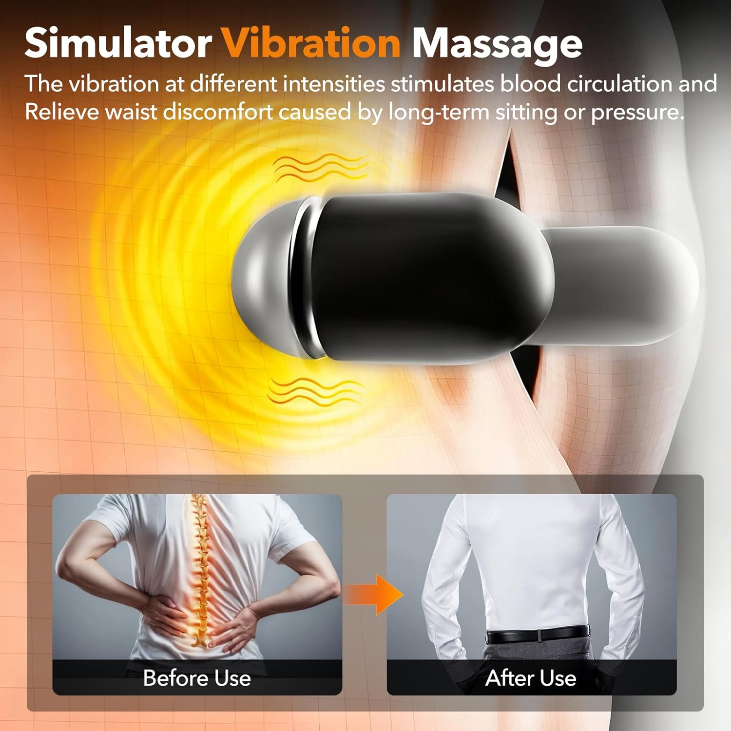 Famkcy Smooth Spine Triple Fusion Back Massager with Heat - Sciatica & Spine Decompression Device, Deep Tissue Massager for Lower Back Pain…