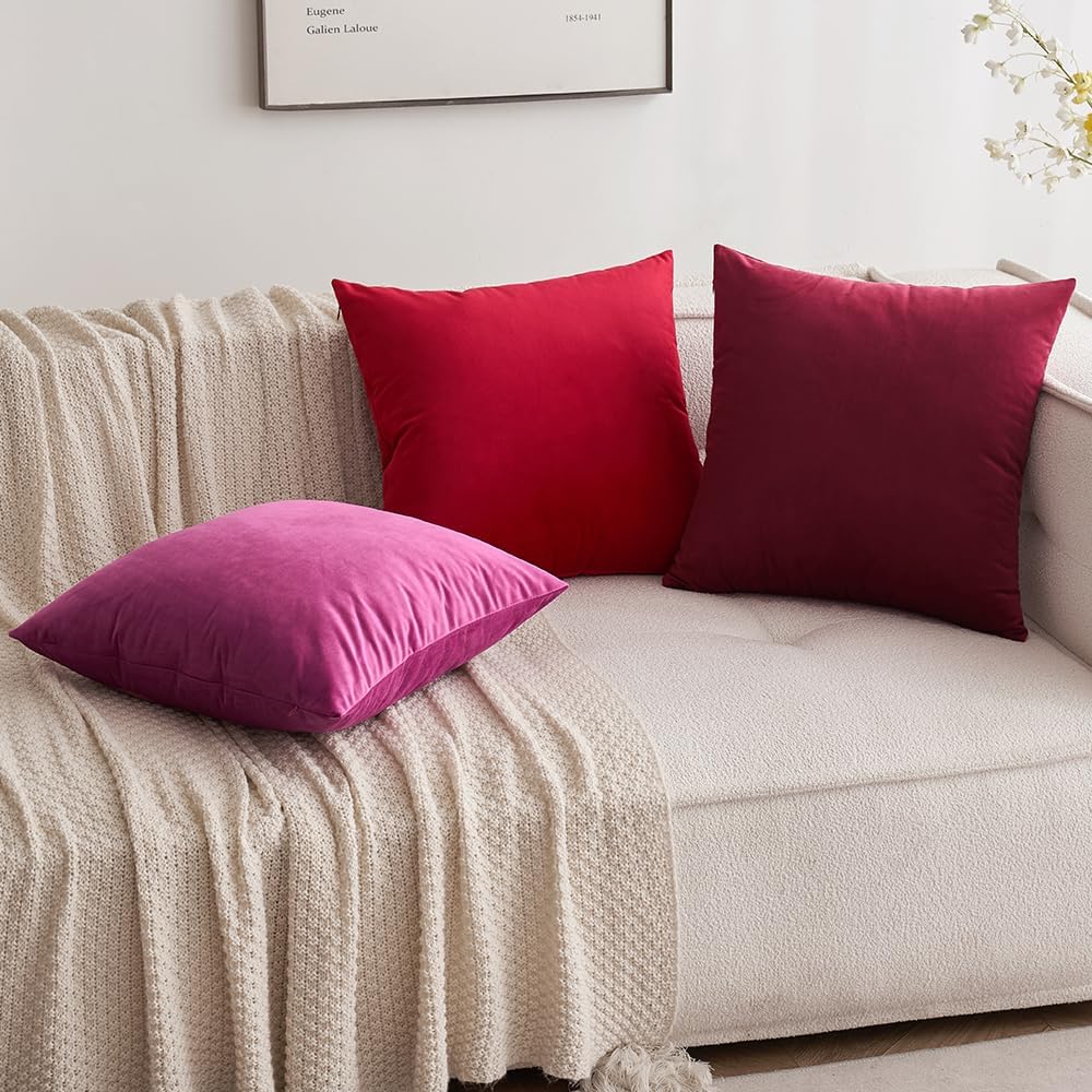 MIULEE Velvet Pillow Cover Christmas Decorative Lumbar Rectangle Pillowcase Soft Solid Cushion Case Home Decor for Couch Sofa Bedroom Car…