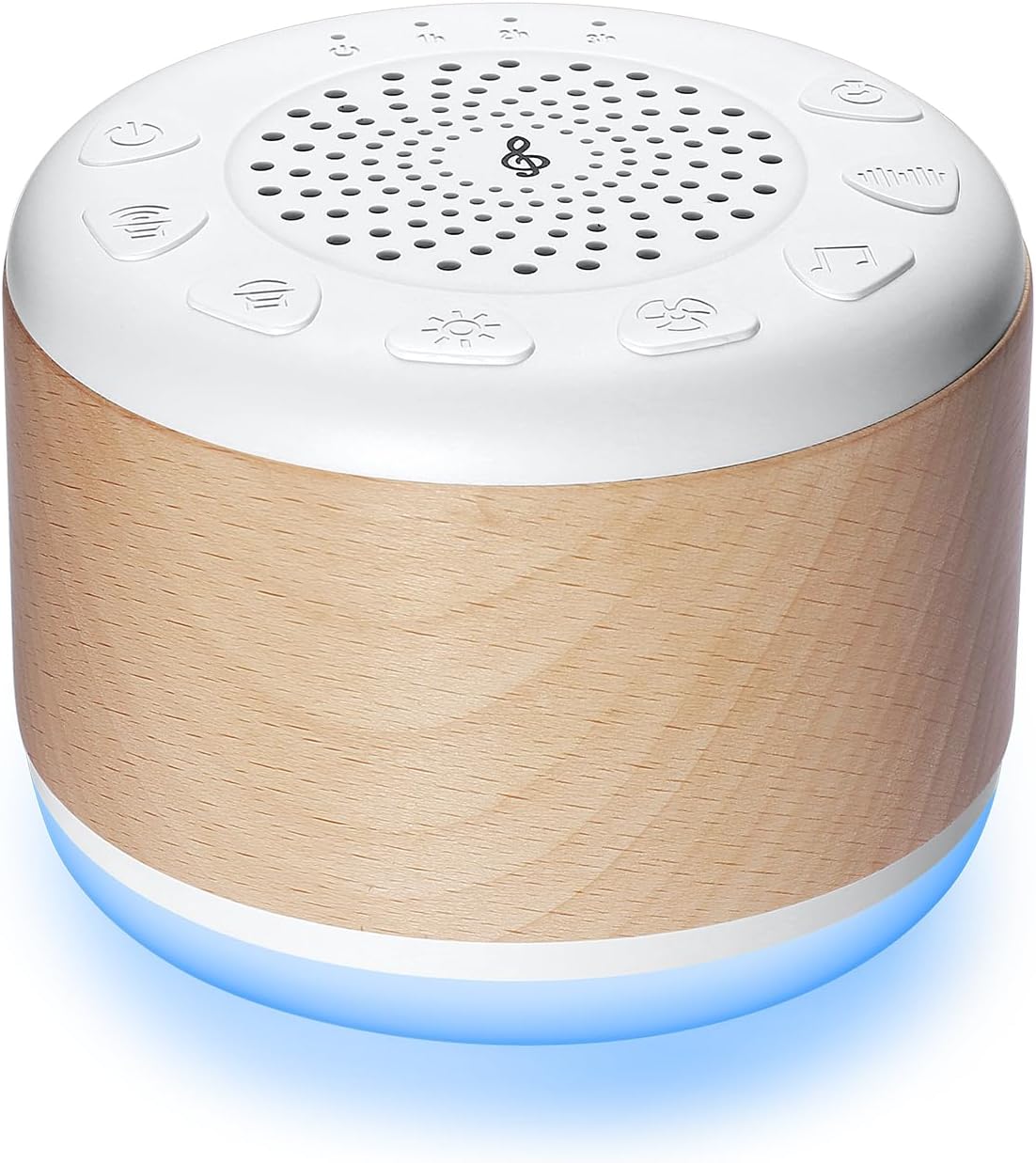 Monerr Solid Wood White Noise Sound Machine for Baby Adults Kids Sleep Sound Machine with 24 Soothing Sounds 8 Colors Night Light Timer Set…
