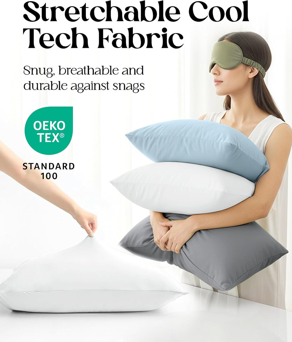 SLEEPHORIA Cooling Pillow Cases - BreezeWeave Standard Size Set of 2 Pillowcases for Hot Sleepers & Cool, Deep Rest - Cloud Soft, Si…