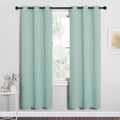 NICETOWN Bedroom Curtain Panels Blackout Draperies, Thermal Insulated Solid Grommet Blackout Curtains/Drapes (Aqua, One Pair, 34 by 72-inch)