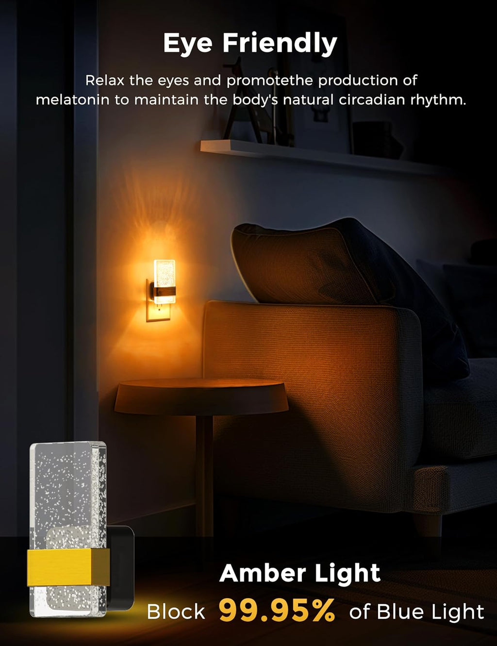 L LOHAS LED Night Light [2 Pack], Amber Night Lights Plug Into Wall, Dusk to Dawn Sensor, 0-100LM LED Dimmable Nightlight, Automatic Low…