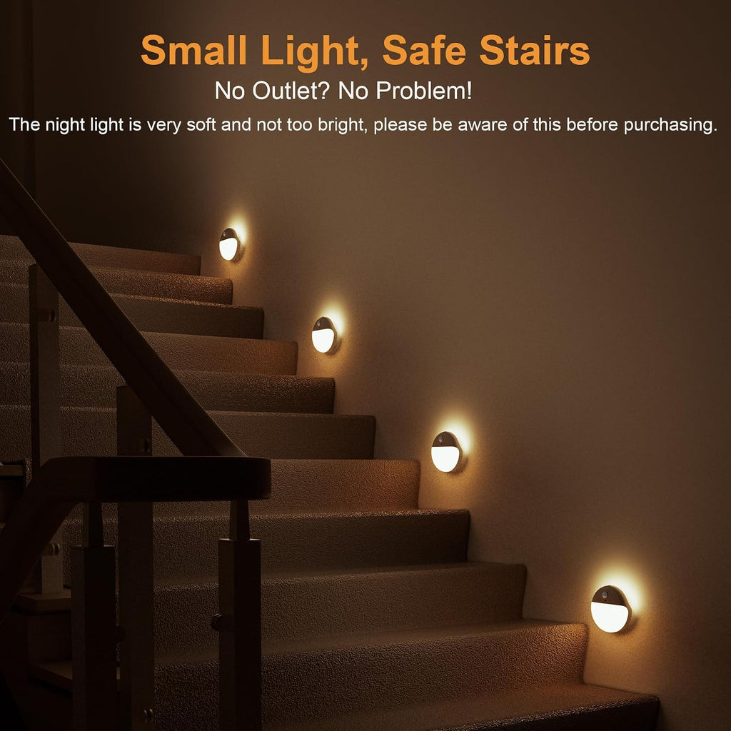 YUNLEX 2 Pack Toliet Lights, 2.6" Small Motion Sensor Battery Night Light, Dimmable LED Nightlight, 3 Light Modes, Stick on Lights for…