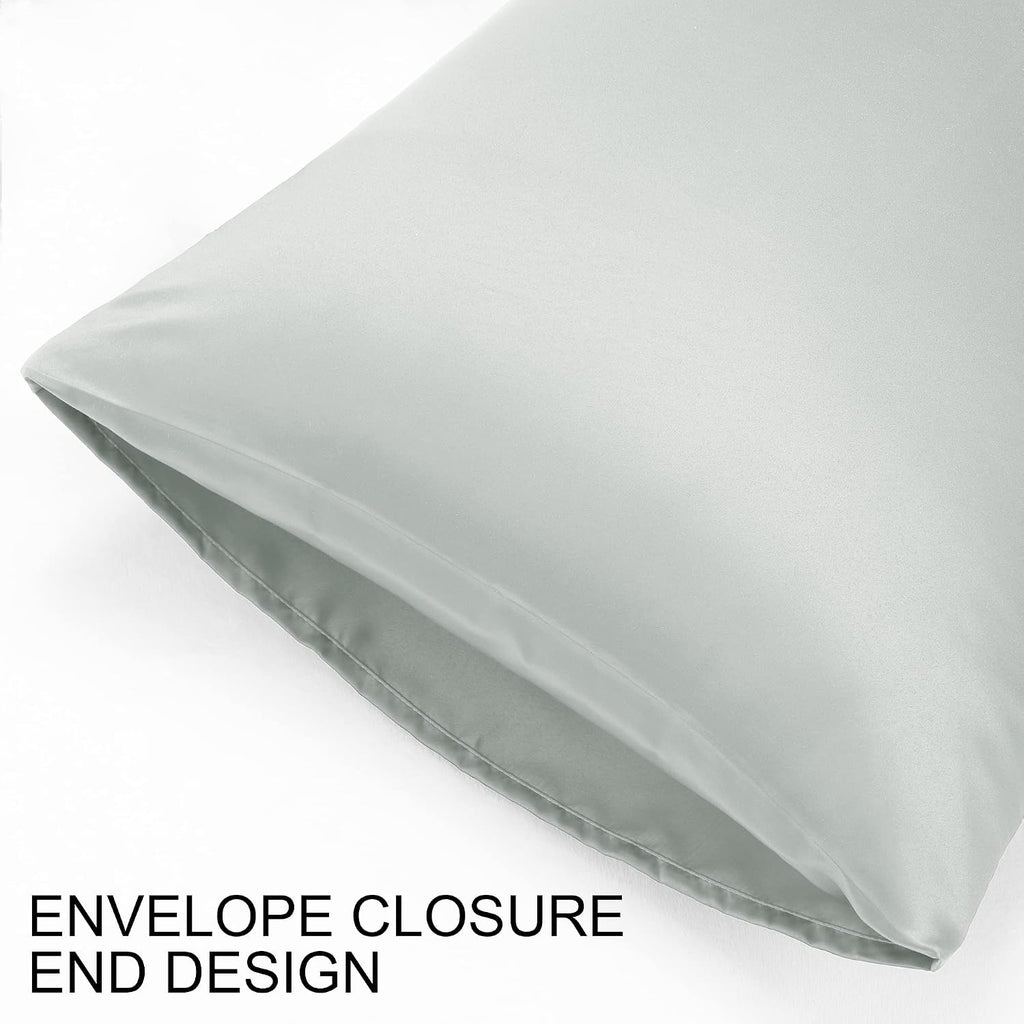 uxcell 2 Pack Silk Satin Pillowcase for Hair and Skin, Cool, Silky, Soft Breathable Pillow Cases Queen Size 20x30 Inch Sateen Pillowcase Li…