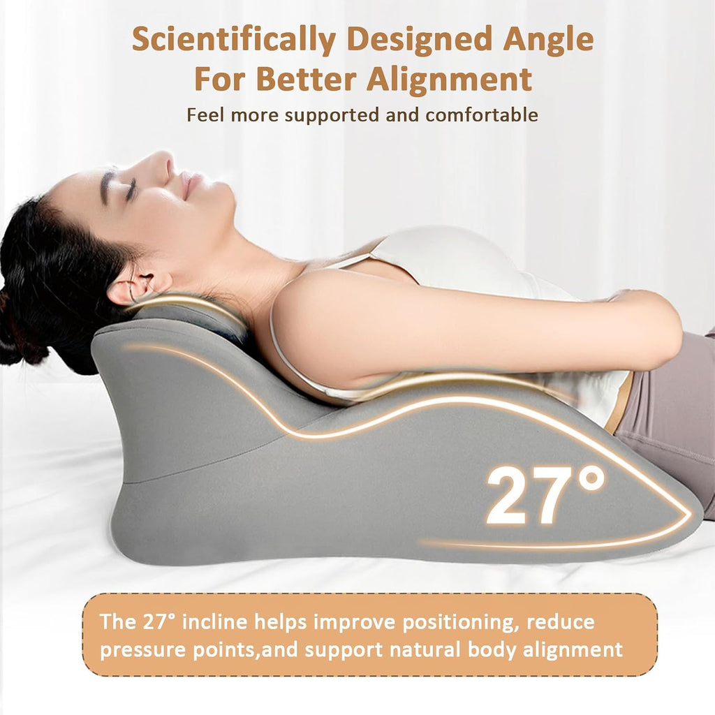 Wedge Pillow for Couples Intimacy, Ergonomic Memory Foam Support Cushion for Spine, Hip & Back Alignment, Positioning Pillow with…
