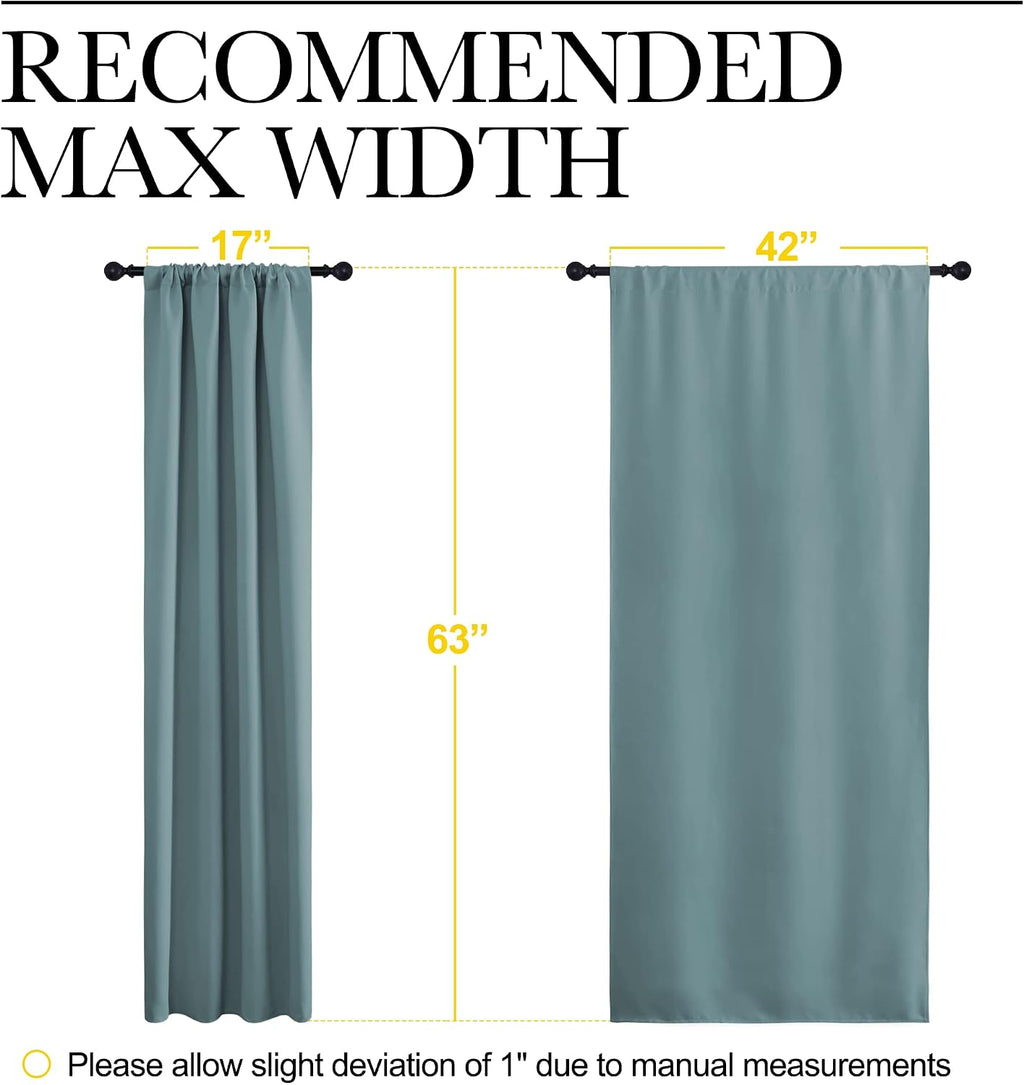 NICETOWN Greyish Blue Blackout Curtains Panels for Window, Thermal Insulated Rod Pocket Blackout Drapes/Draperies for Living Room (2…