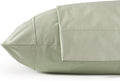 Linen Home 100% Cotton Percale Pillowcases Queen Size, Sage, 2 Pieces of Pillow Case, Crisp and Cool Strong Bed Linen, 20 inches X 30 inches