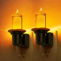 L LOHAS LED Night Light, 2Pack Transparent Candle Night Lights Plug into Wall, Amber Nightlight with Light Sensor, Flameless Fake…