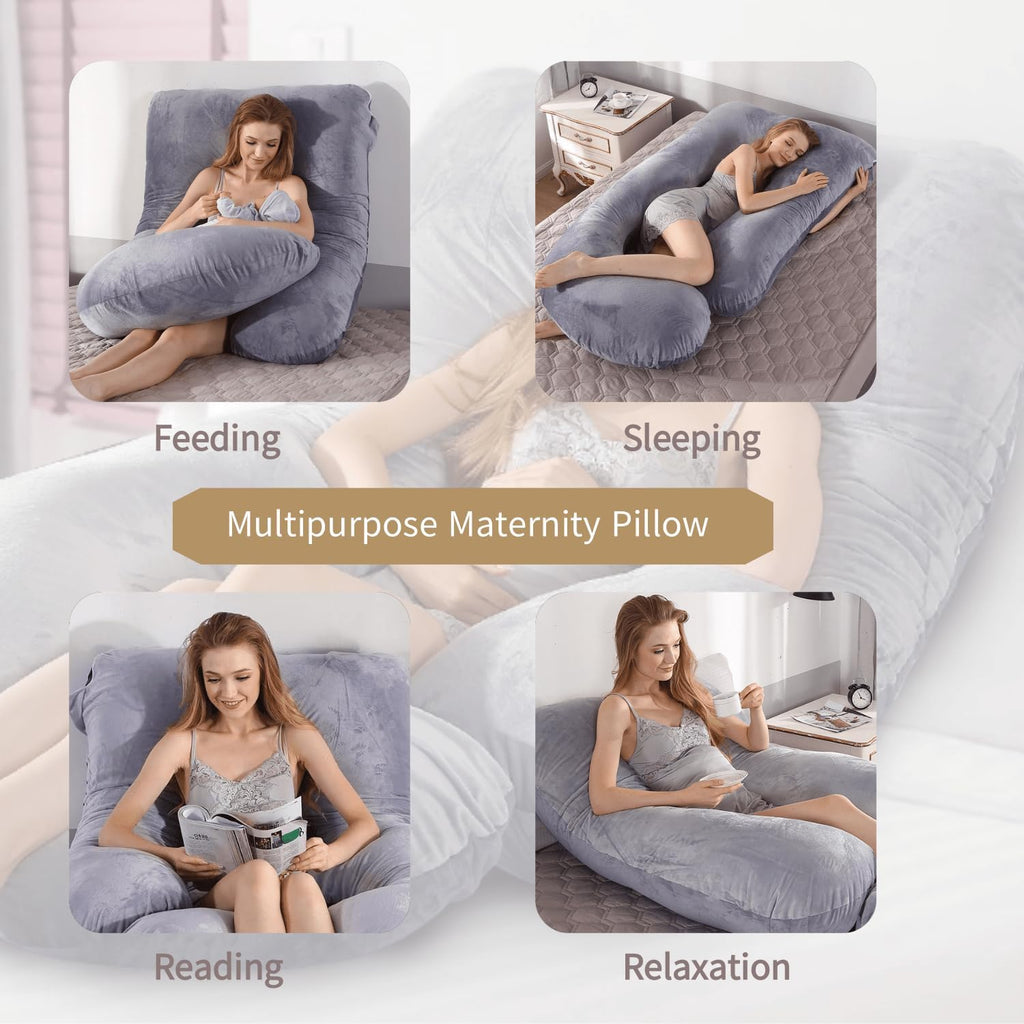 60 Inch Full Body Pregnancy Pillows for Sleeping Cooling Pregnancy Pillow, U Shaped Pregnancy Body Pillow, Maternity Pillows for Pregnant…