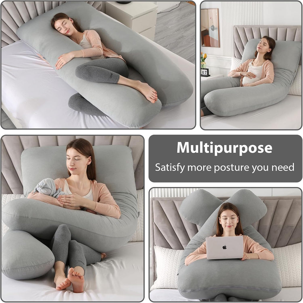 Amagoing Cooling Pregnancy Pillow for Sleeping, 55 inch U Shaped Full Body Maternity Pillow Support for Back, Hip, Belly, Legs for Pregnant…
