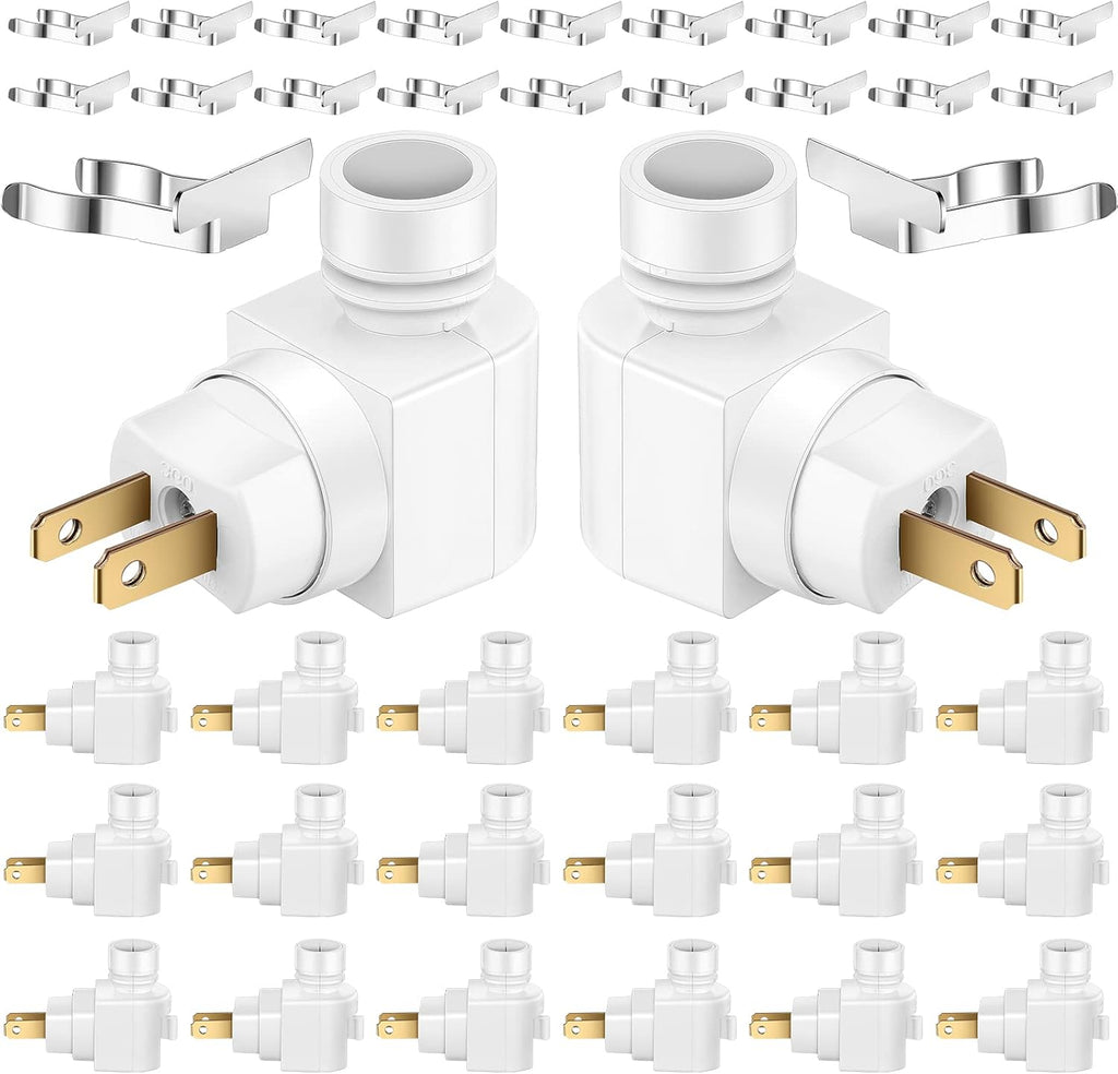 Reginary 16 Sets Night Light Bases, 360° Plug in Rotating Night Light Modules with On/Off Switch and Metal Clips Plastic Swivel Wall Lamp…
