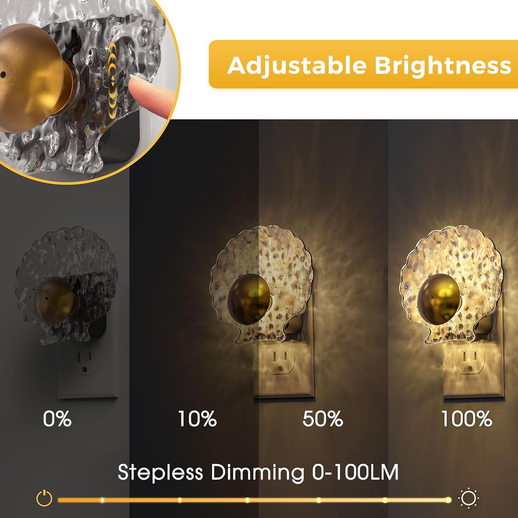 L LOHAS LED Shell Night Light, Night Lights Plug into Wall, Dimmable Nightlights Plug in with Light Sensor, 0-100LM, 3000K Soft White…