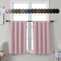 Simplebrand Ava Blush Short 36 Inches Blackout Curtain 2 Panels Set, Half Window Rod Pocket Privacy Curtain Tiers for Kitchen, Curtains Bla…