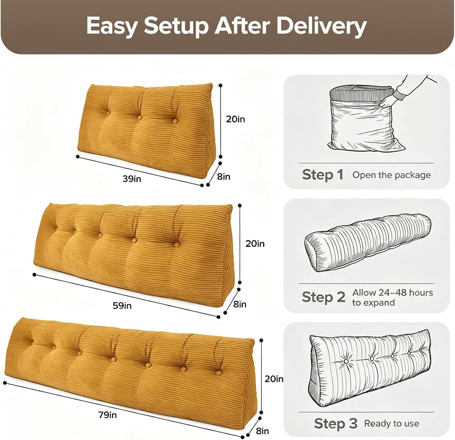 Royal Choice Headboard Pillow for Sitting Up in Bed, Twin Size Backrest Triangle Reading Pillow for Daybed, Supportive Bed Back Pillow for…