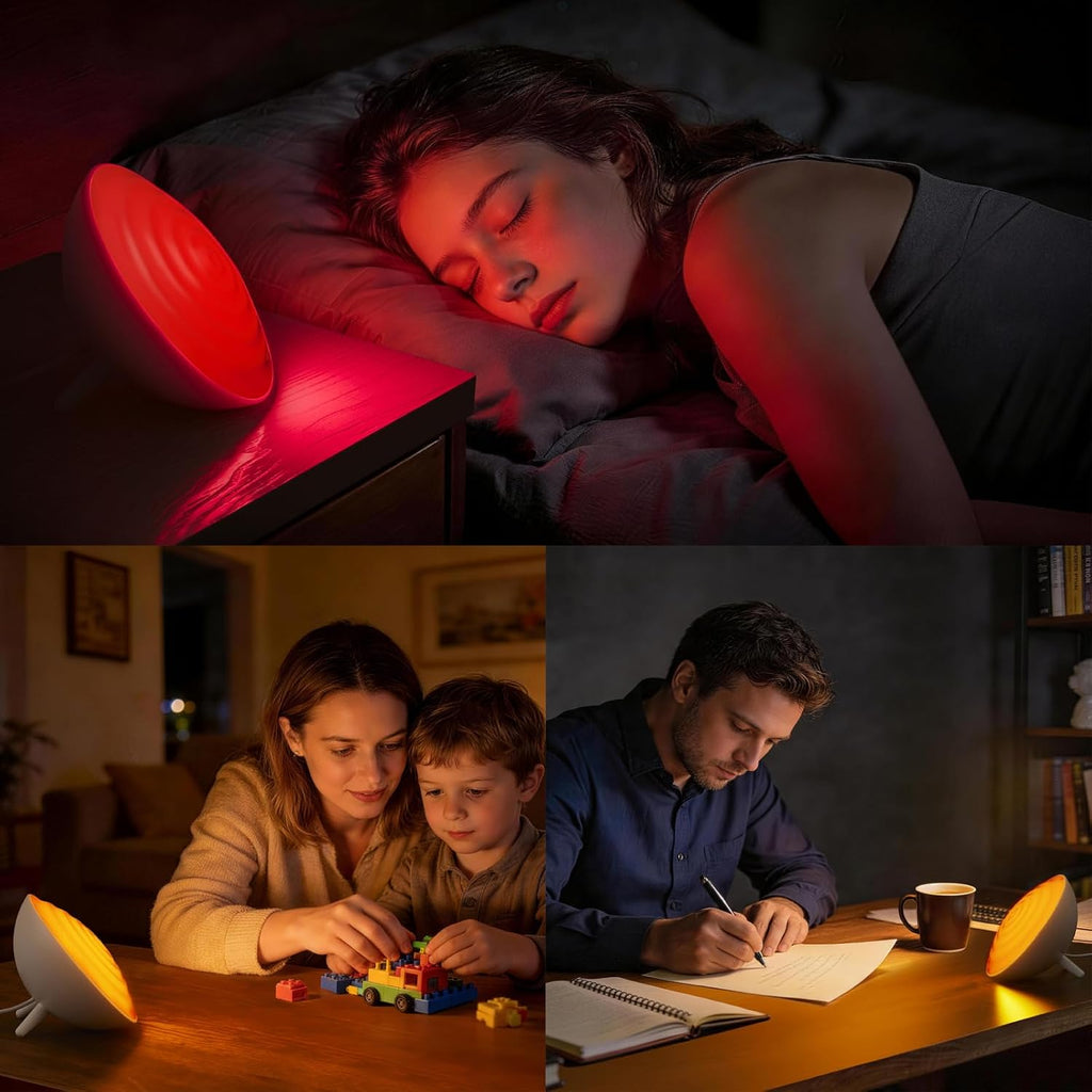BOHON Red Light Night Light with Timer, 3 Color Modes 10 Brightness Dimmer Red Light Reading Light, 660nm Red Night Lights for Sleep…