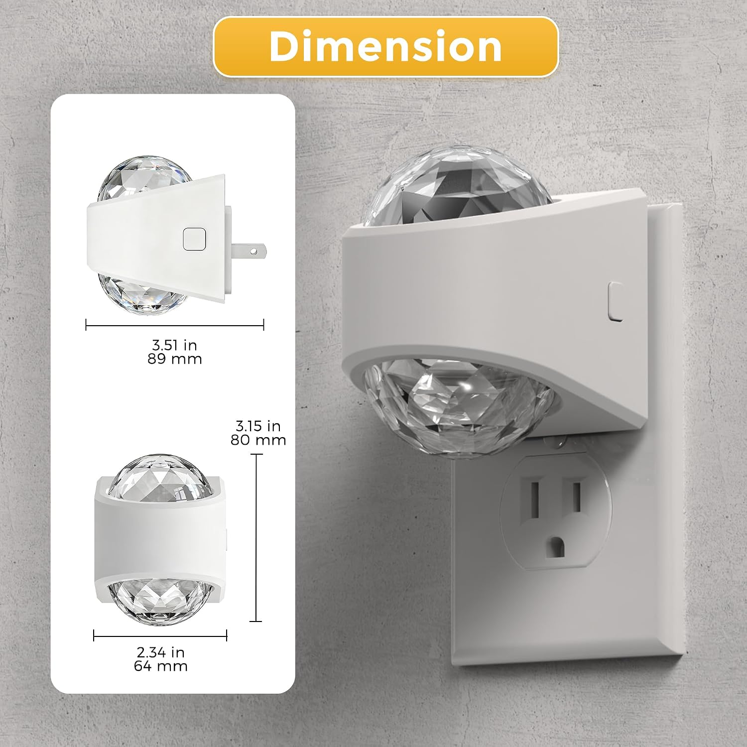 L LOHAS LED Night Light, Projector Night Light with Dusk to Dawn Sensor,3000K Soft White, Brightness Adjustable, Plug in Nightlight for…