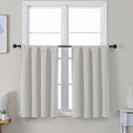 Simplebrand Ava Natural Short 36 Inches Blackout Curtain 2 Panels Set, Half Window Rod Pocket Privacy Curtain Tiers for Kitchen, Curtains B…