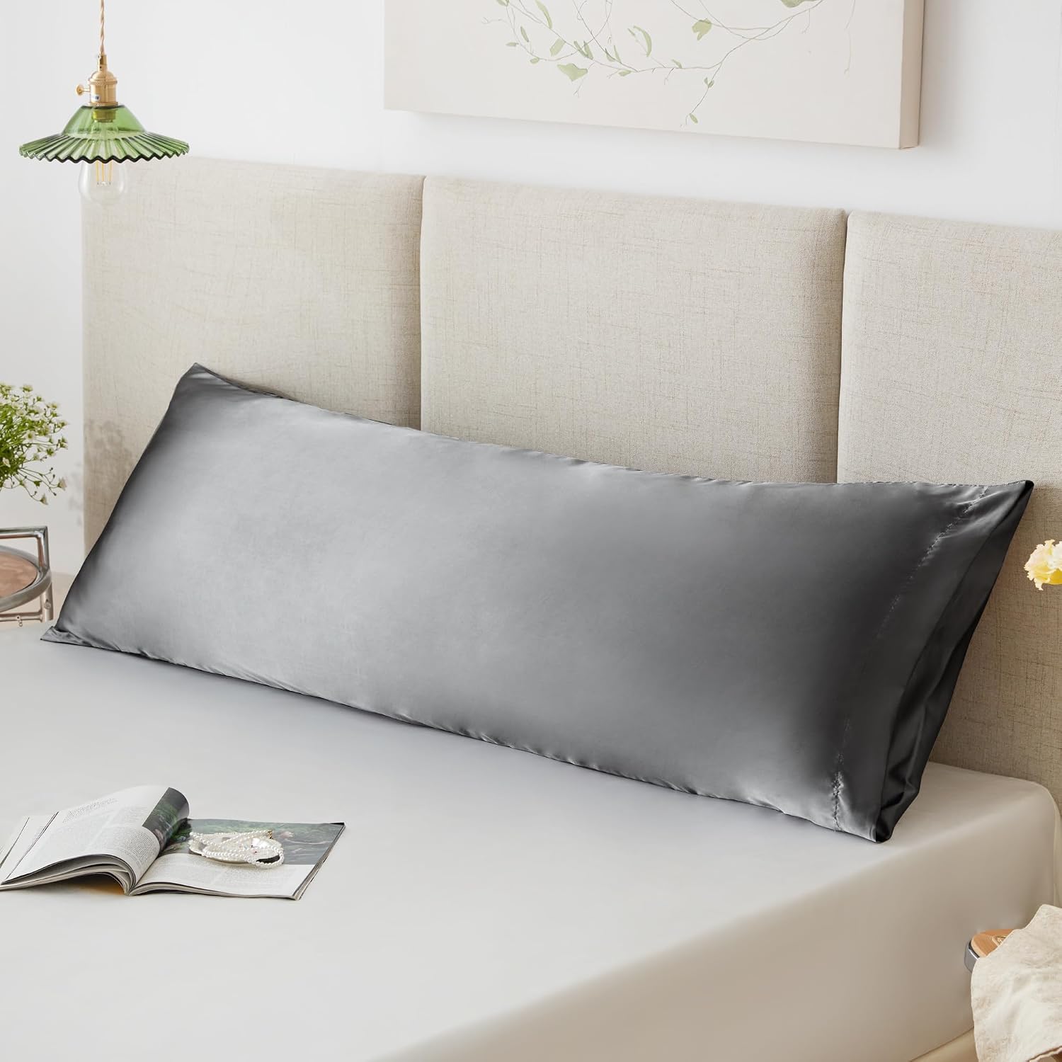Lovescabin Love's cabin Satin Body Pillowcase 20x54, Cooling Pillow Cover for Hair and Skin, Silky Smooth with Envelope Closure, Similar to…