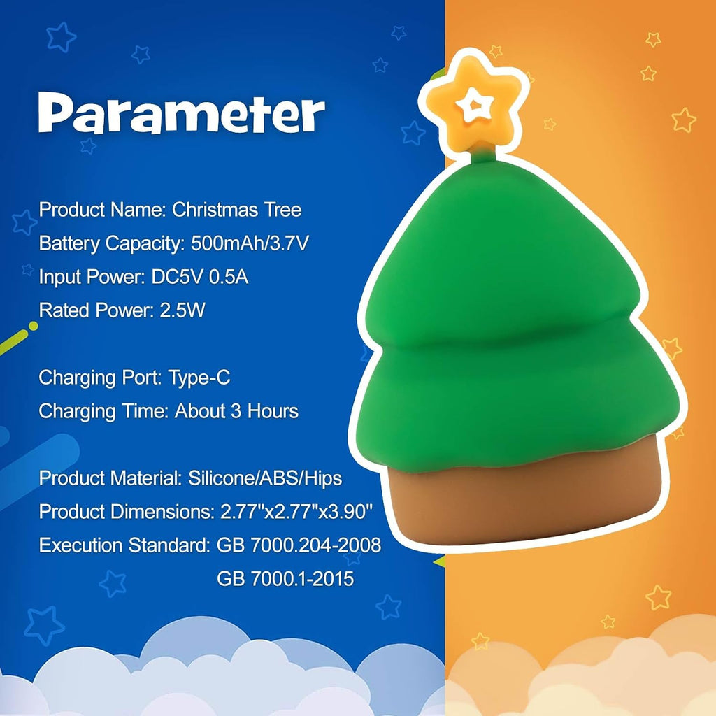 Squishy Christmas Tree Night Light with RGB Modes Dimmable Nursery Breastfeeding Nightlight Hangable Cute Christmas Lamp Novelty…