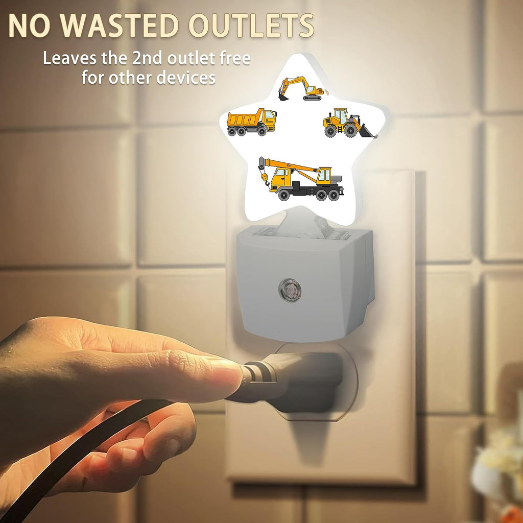 Cartoon Truck Machines Night Lights Plug in Wall Lamp Smart Dusk to Dawn Sensor for Home Decorative, Kids Room Bedroom Bathroom Kitchen…