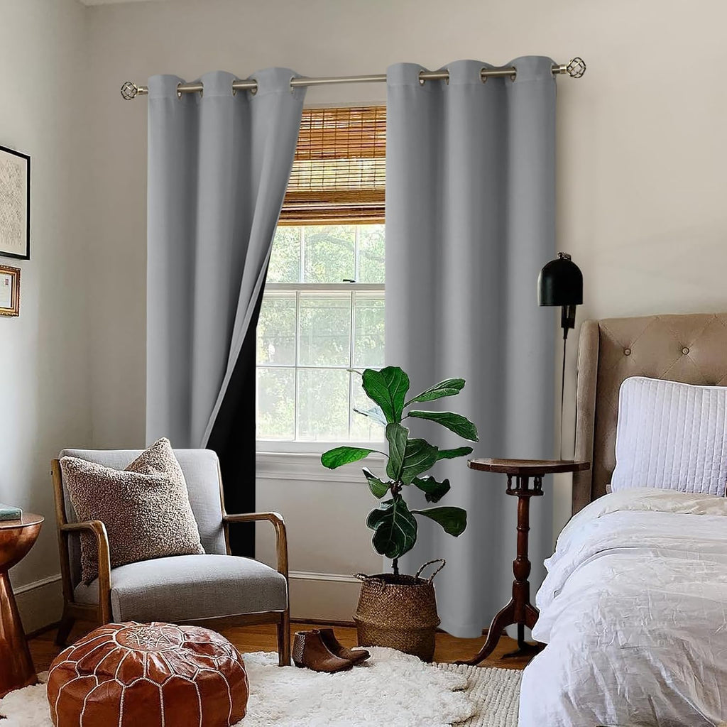 BGment Thermal Insulated 100% Blackout Curtains 84 Inch Length 2 Panels, Total Light Blocking Curtains for Bedroom, Grommet Window Drapes w…