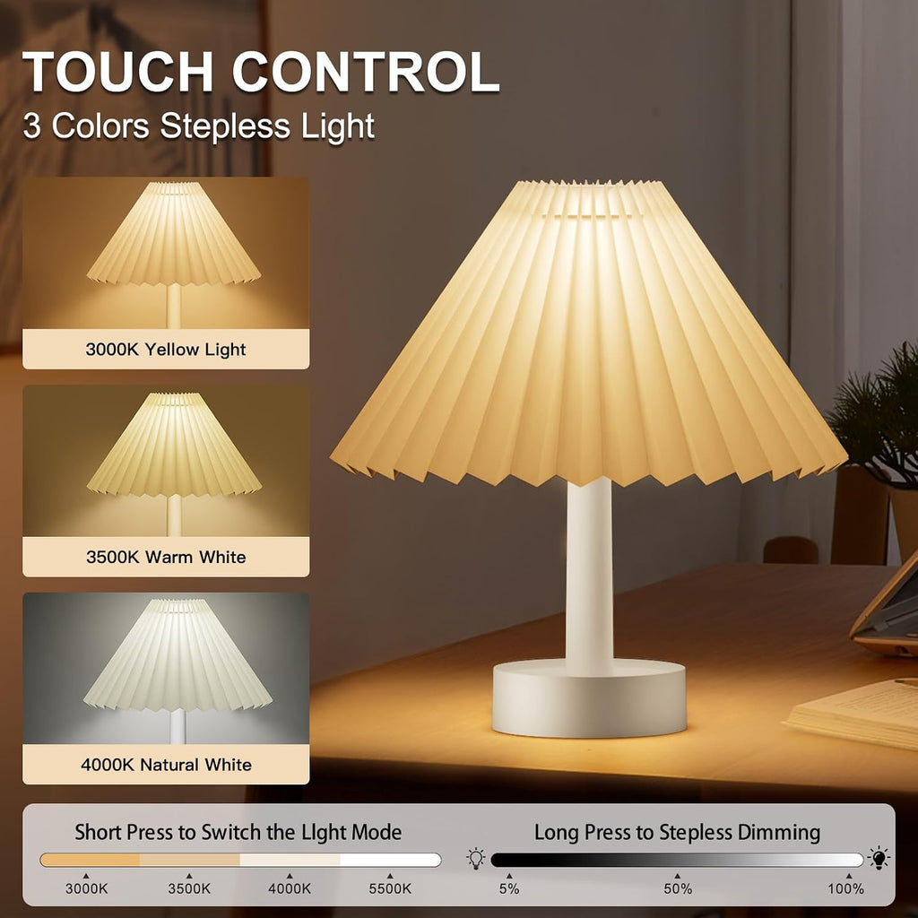CuteDesignHighQuality LOVERUIS Night Light Rechargeable Lamps with 3 Dimmable Colors, Cordless Small Bedside Light for Dorm Room Bedroom De…