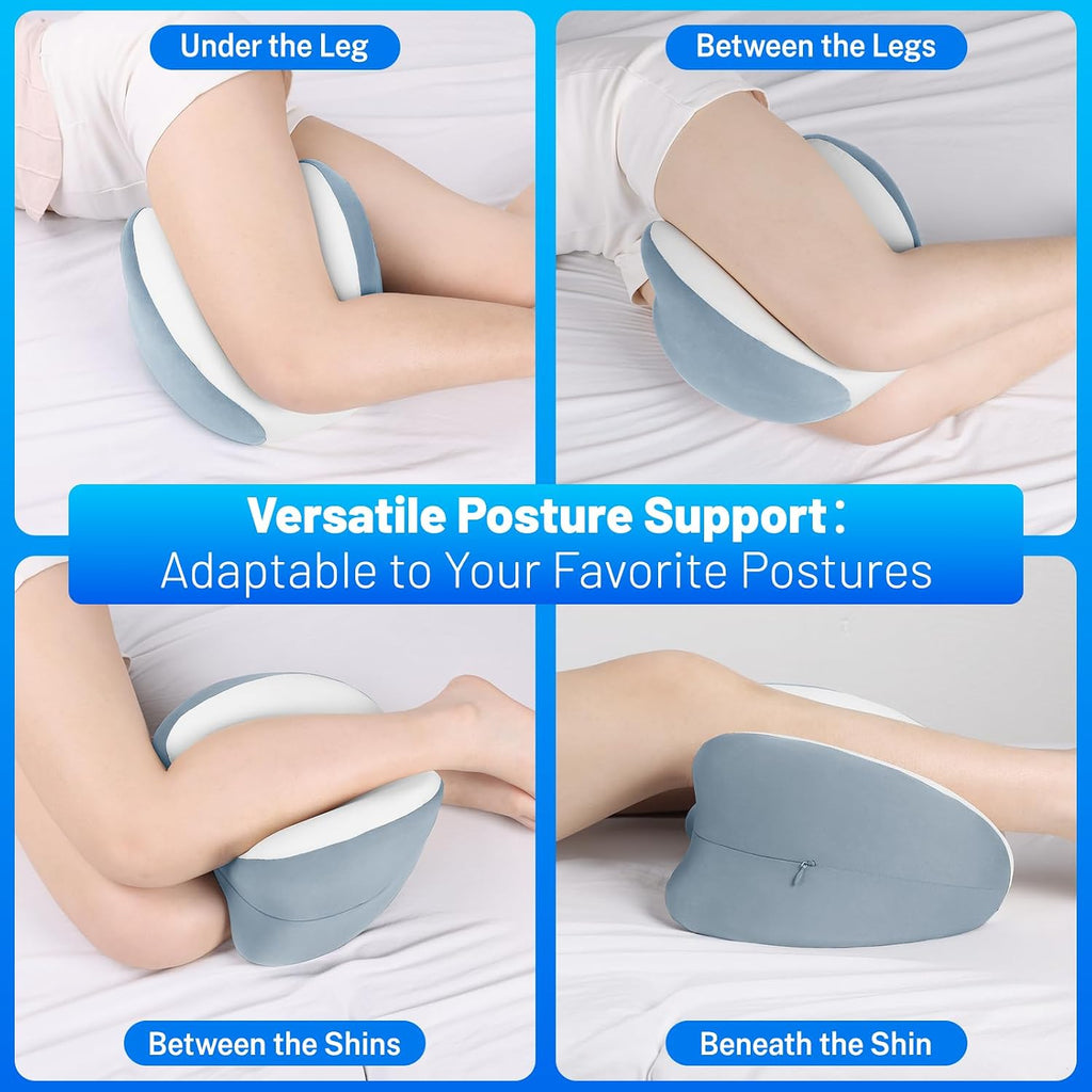 TranquilMoments Knee Pillow for Side Sleepers, Leg Pillow with Washable Cover, Memory Foam Leg Pillow for Side Sleeping, Heart-Shape…